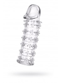 Гелевая прозрачная насадка с шипами - 12 см. - Toyfa Basic - в Кирове купить с доставкой