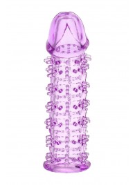 Гелевая фиолетовая насадка на фаллос с шипами - 12 см. - Toyfa Basic - в Кирове купить с доставкой