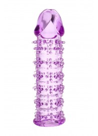 Гелевая фиолетовая насадка на фаллос с шипами - 12 см. - Toyfa Basic - в Кирове купить с доставкой