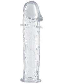 Гладкая прозрачная насадка с усиками под головкой - 12,5 см. - Toyfa Basic - в Кирове купить с доставкой