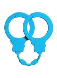 Голубые силиконовые наручники Stretchy Cuffs Turquoise - Lola Games - купить с доставкой в Кирове