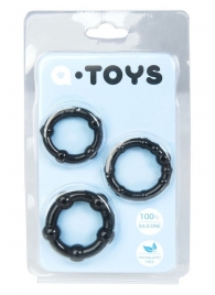 Набор из 3 чёрных эрекционных колец A-toys - A-toys - в Кирове купить с доставкой