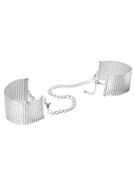 Серебристые наручники-браслеты Desir Metallique Handcuffs - Bijoux Indiscrets - купить с доставкой в Кирове