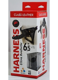 Насадка-фаллоимитатор на кожаных трусиках Harness Ultra Realistic 6,5  - 18,5 см. - LOVETOY (А-Полимер) - купить с доставкой в Кирове