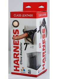 Насадка-фаллоимитатор на кожаных трусиках Harness Ultra Realistic 7  - 18 см. - LOVETOY (А-Полимер) - купить с доставкой в Кирове