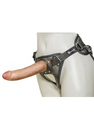 Насадка-фаллоимитатор на кожаных трусиках Harness Ultra Realistic 7  - 18 см. - LOVETOY (А-Полимер) - купить с доставкой в Кирове