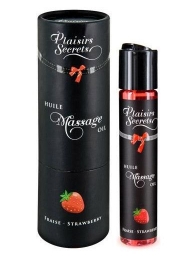 Массажное масло с ароматом клубники Huile de Massage Gourmande Fraise des Bois - 59 мл. - Plaisir Secret - купить с доставкой в Кирове
