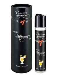 Массажное масло с ароматом пина колады Huile de Massage Gourmande Pina Colada - 59 мл. - Plaisir Secret - купить с доставкой в Кирове