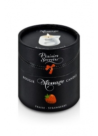 Массажная свеча с ароматом клубники Bougie de Massage Gourmande Fraise - 80 мл. - Plaisir Secret - купить с доставкой в Кирове