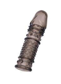 Дымчатая закрытая насадка ToyFa XLover с чешуйками и пупырышками - 13,5 см. - ToyFa - в Кирове купить с доставкой