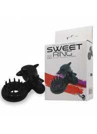 Чёрное эрекционное виброкольцо Sweet Ring с дельфинчиком - Baile - в Кирове купить с доставкой