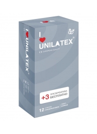 Презервативы с рёбрами Unilatex Ribbed - 12 шт. + 3 шт. в подарок - Unilatex - купить с доставкой в Кирове