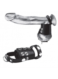 Кольцо на член и мошонку Cock Ring With 2  Ball Stretcher And Optional Weight Ring - BlueLine - в Кирове купить с доставкой