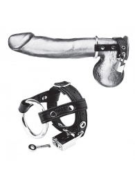 Утяжка на пенис на замочке Duo Cock And Ball Lock - BlueLine - купить с доставкой в Кирове