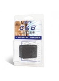 Чёрная утяжка на мошонку 1  Velcro Ball Stretcher - BlueLine - купить с доставкой в Кирове