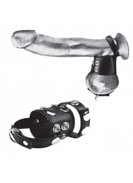 Утяжка на пенис и мошонку Cock Ring With 1.5  Ball Stretcher And Optional Weight Ring - BlueLine - купить с доставкой в Кирове