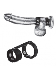 Утяжка на пенис с клёпками Duo Snap Cock And Ball Ring - BlueLine - купить с доставкой в Кирове