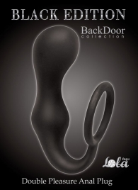 Чёрное эрекционное кольцо с анальной пробкой Double Pleasure Anal Plug - Lola Games - в Кирове купить с доставкой