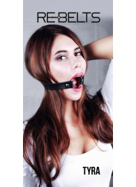 Чёрный кожаный чокер-кляп Tyra Black - Rebelts - купить с доставкой в Кирове