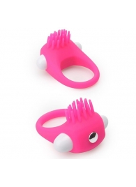 Розовое эрекционное кольцо с щеточкой LIT-UP SILICONE STIMU RING 5 - Dream Toys - в Кирове купить с доставкой