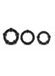 Набор из 3 чёрных эрекционных колец Stay Hard Beaded Cockrings - Blush Novelties - в Кирове купить с доставкой