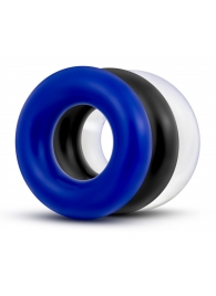 Набор из 3 разноцветных колец Stay Hard Donut Rings - Blush Novelties - в Кирове купить с доставкой