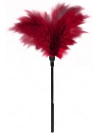 Пластиковая метелочка с красными пёрышками Small Feather Tickler - 32 см. - Blush Novelties - купить с доставкой в Кирове