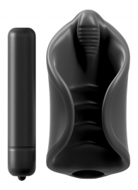 Чёрный мастурбатор Vibrating Silicone Stimulator с вибрацией - Pipedream - в Кирове купить с доставкой