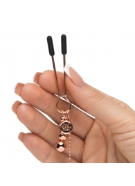 Золотистые зажимы для сосков и клитора All Sensation Nipple and Clitoral Chain - Fifty Shades of Grey - купить с доставкой в Кирове