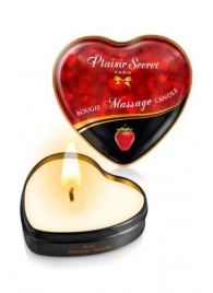 Массажная свеча с ароматом клубники Bougie Massage Candle - 35 мл. - Plaisir Secret - купить с доставкой в Кирове