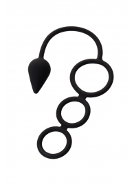 Тройное эрекционное кольцо с анальным хвостом Drop S-size - Erotist Adult Toys - в Кирове купить с доставкой