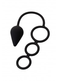 Тройное эрекционное кольцо с анальным хвостом Drop M-size - Erotist Adult Toys - в Кирове купить с доставкой