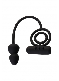 Чёрное эрекционное кольцо с вибропулькой и анальным хвостом - Erotist Adult Toys - в Кирове купить с доставкой