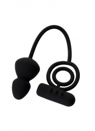 Чёрное эрекционное кольцо с вибростимулятором и анальным хвостом - Erotist Adult Toys - в Кирове купить с доставкой