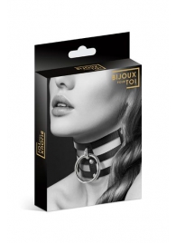 Чёрный тройной чокер с большим кольцом - Bijoux Pour Toi - купить с доставкой в Кирове