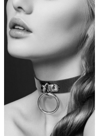 Узенький ошейник из полиуретана с кольцом - Bijoux Pour Toi - купить с доставкой в Кирове