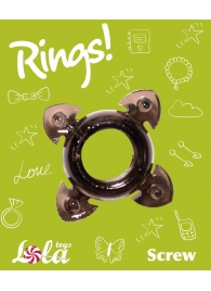 Чёрное эрекционное кольцо Rings Screw - Lola Games - в Кирове купить с доставкой