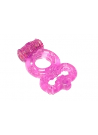 Розовое эрекционное кольцо Rings Treadle с подхватом - Lola Games - в Кирове купить с доставкой
