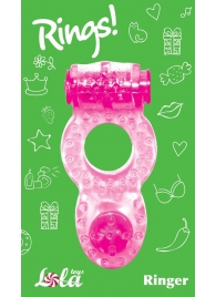 Розовое эрекционное кольцо с вибрацией Rings Ringer - Lola Games - в Кирове купить с доставкой