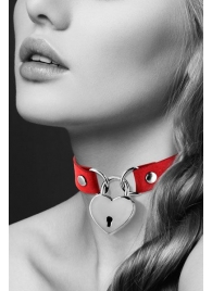 Красный чокер с замком в форме сердца - Bijoux Pour Toi - купить с доставкой в Кирове