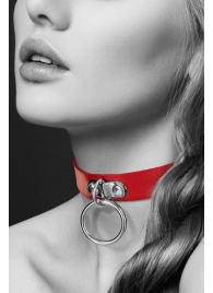 Красный узенький чокер с кольцом - Bijoux Pour Toi - купить с доставкой в Кирове