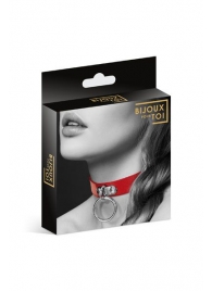Красный узенький чокер с кольцом - Bijoux Pour Toi - купить с доставкой в Кирове