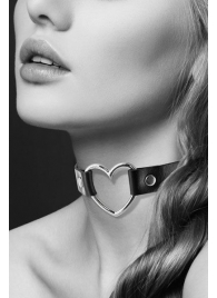Чёрный чокер с кольцом в форме сердца - Bijoux Pour Toi - купить с доставкой в Кирове