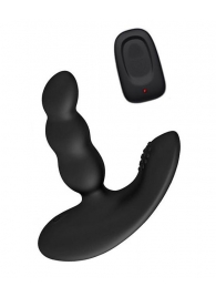 Черный силиконовый стимулятор простаты Levett Nitoc с пультом ДУ - Levett - в Кирове купить с доставкой