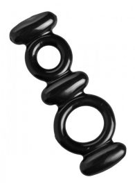 Двойное эрекционное кольцо Dual Stretch To Fit Cock and Ball Ring - XR Brands - в Кирове купить с доставкой