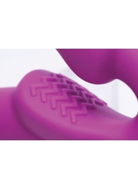Ярко-розовый безремневой вибрострапон Evoke Vibrating Strapless Silicone Strap-on Dildo - XR Brands - купить с доставкой в Кирове