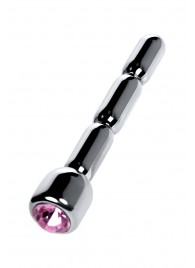 Серебристый уретральный плаг со стразом - 7 см. - ToyFa - купить с доставкой в Кирове