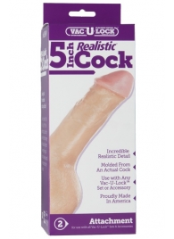 Насадка-реалистик для трусиков Vac-U-Lock 5  Realistic - 12,7 см. - Doc Johnson - купить с доставкой в Кирове
