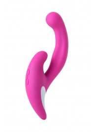 Розовый эргономичный вибратор для двойной стимуляции JOS JAVI - 22 см. - JOS