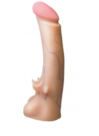 Телесная насадка REAL Standard с усиками на основании - 19 см. - LOVETOY (А-Полимер) - купить с доставкой в Кирове